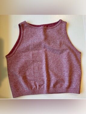 Free People Intimately High Neck Seamless Crop Top in Heather Pink Size XS/S New